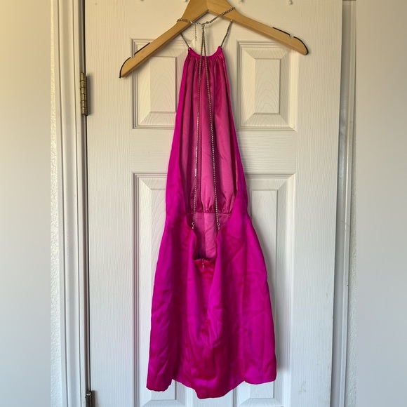 NWOT Retrofete Anahita Pink Silk Halter Neck Mini Dress Size XS - Picture 7 of 14